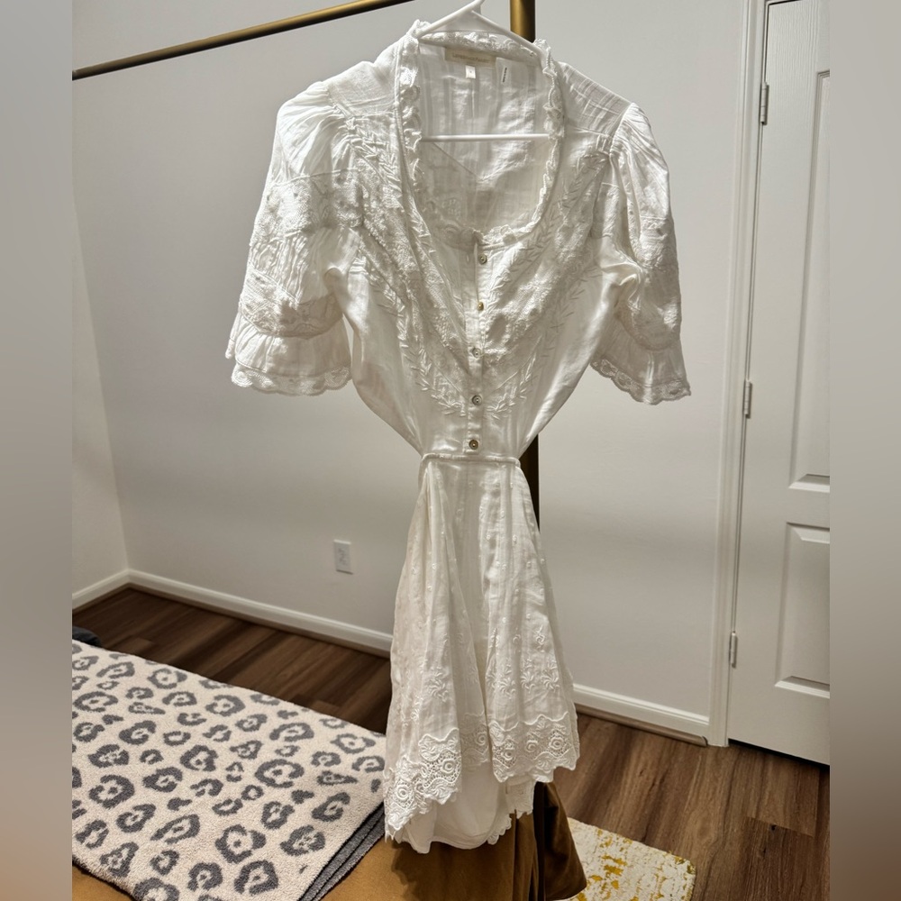 LoveShackFancy White Backless Dress
